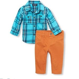Baby Boys Plaid Pant Set